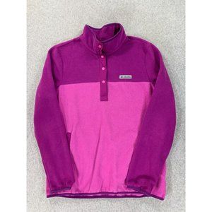 Columbia Fleece 4 Snap Midweight Pullover (Women's Large) Purple